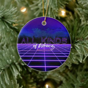 SlipperyJoe's all kinds wrong bold 3D text retro 1 Ceramic Ornament