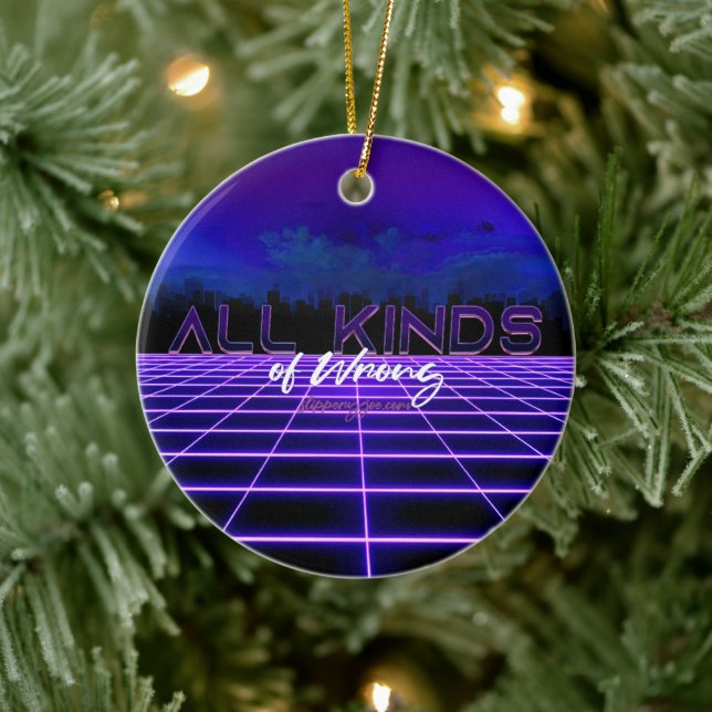 SlipperyJoe's all kinds wrong bold 3D text retro 1 Ceramic Ornament (Tree)