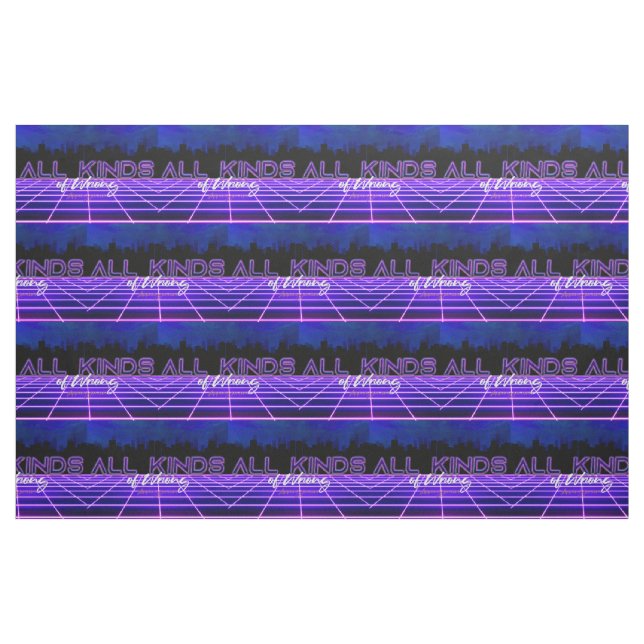 SlipperyJoe's all kinds wrong bold 3D text retro 1 Fabric (Yard)