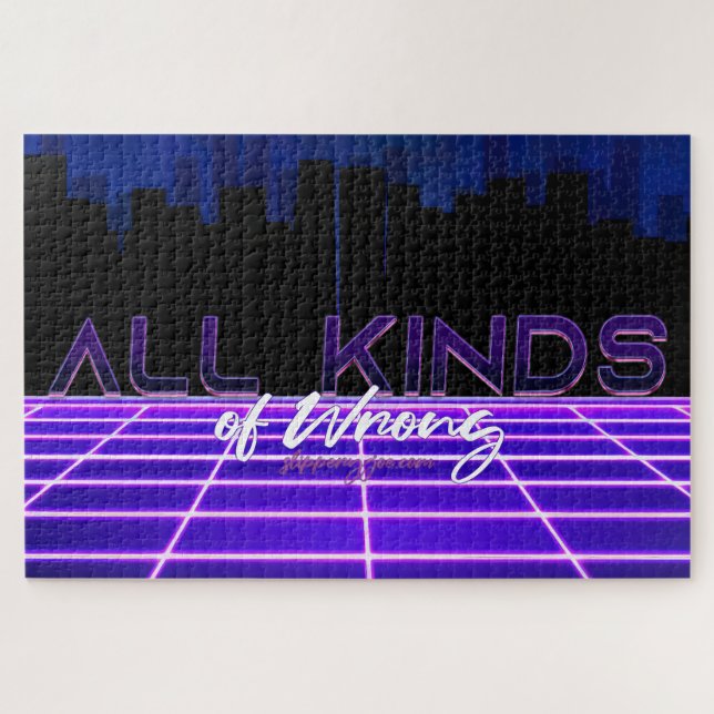 SlipperyJoe's all kinds wrong bold 3D text retro 1 Jigsaw Puzzle (Horizontal)