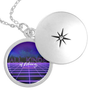 SlipperyJoe's all kinds wrong bold 3D text retro 1 Locket Necklace