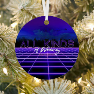 SlipperyJoe's all kinds wrong bold 3D text retro 1 Metal Ornament