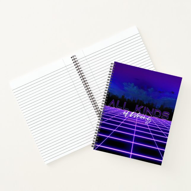 SlipperyJoe's all kinds wrong bold 3D text retro 1 Notebook (Inside)
