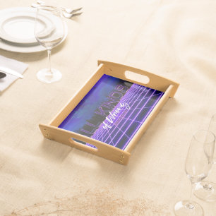 SlipperyJoe's all kinds wrong bold 3D text retro 1 Serving Tray