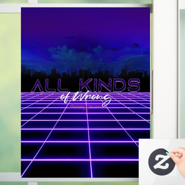 SlipperyJoe's all kinds wrong bold 3D text retro 1 Window Cling (Home)