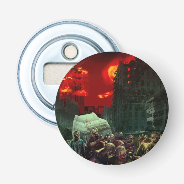 SlipperyJoe's apocalyptic Halloween scene large gr Bottle Opener (Front)