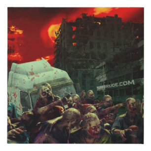 SlipperyJoe's apocalyptic Halloween scene large gr Faux Canvas Print