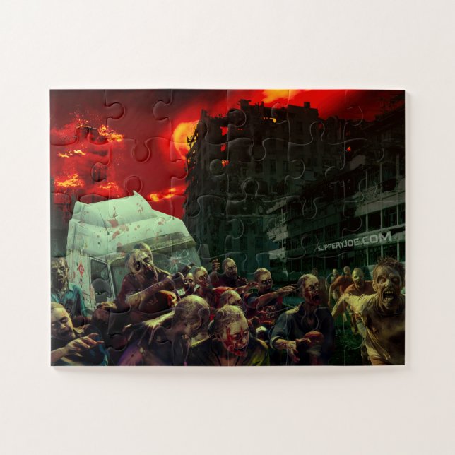 SlipperyJoe's apocalyptic Halloween scene large gr Jigsaw Puzzle (Horizontal)