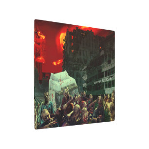 SlipperyJoe's apocalyptic Halloween scene large gr Metal Print