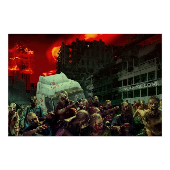 SlipperyJoe's apocalyptic Halloween scene large gr Poster (Front)