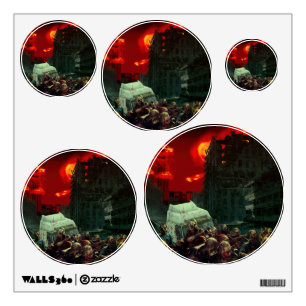 SlipperyJoe's apocalyptic Halloween scene large gr Wall Decal