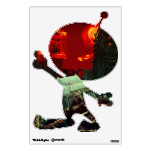 SlipperyJoe's apocalyptic Halloween scene large gr Wall Decal