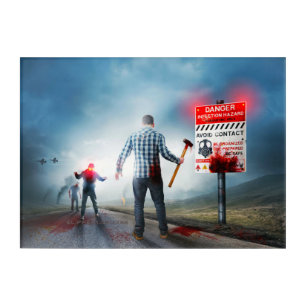 SlipperyJoe's apocalyptic infection hazard Hallowe Acrylic Print