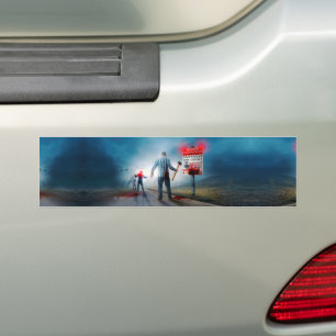 SlipperyJoe's apocalyptic infection hazard Hallowe Bumper Sticker