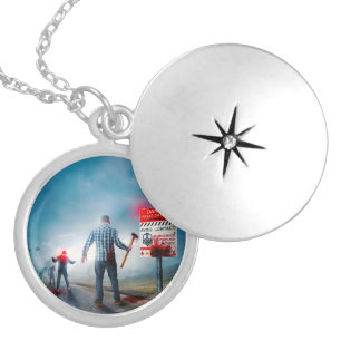 SlipperyJoe's apocalyptic infection hazard Hallowe Locket Necklace