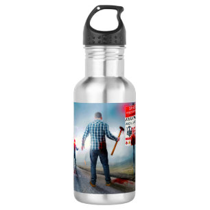 SlipperyJoe's apocalyptic infection hazard Hallowe Stainless Steel Water Bottle