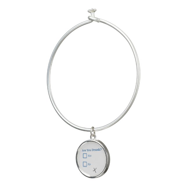SlipperyJoe's Are You Drunk hammered check boxes c Bangle Bracelet (3/4)