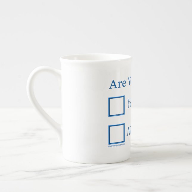 SlipperyJoe's Are You Drunk hammered check boxes c Bone China Mug (Left)