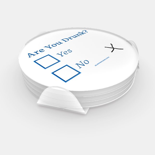 SlipperyJoe's Are You Drunk hammered check boxes c Coaster Set (Set)