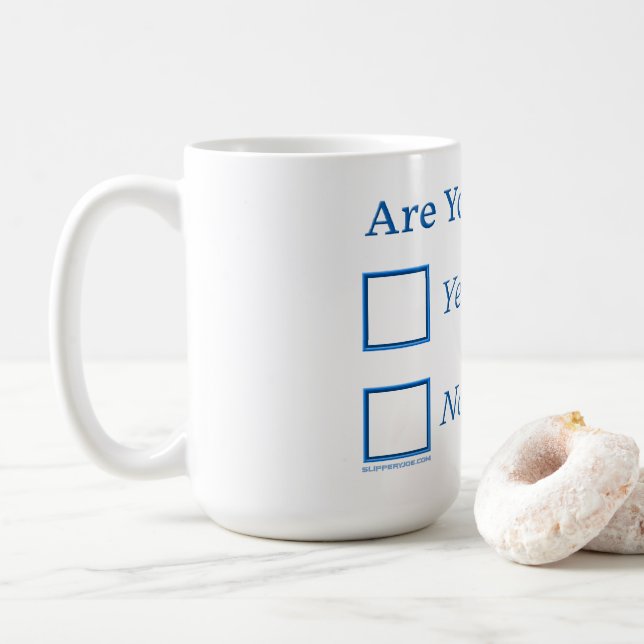 SlipperyJoe's Are You Drunk hammered check boxes c Coffee Mug (With Donut)