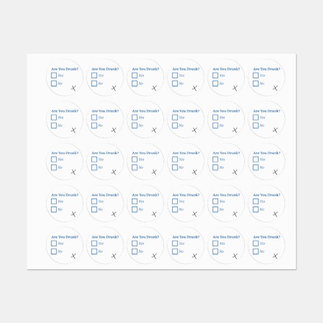 SlipperyJoe's Are You Drunk hammered check boxes c Labels (Sheet)