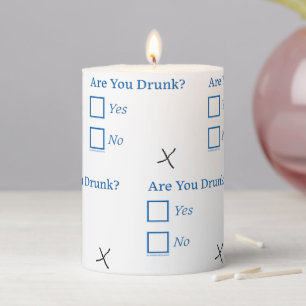 SlipperyJoe's Are You Drunk hammered check boxes c Pillar Candle