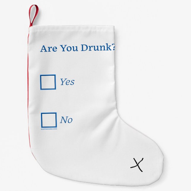 SlipperyJoe's Are You Drunk hammered check boxes c Small Christmas Stocking (Front)