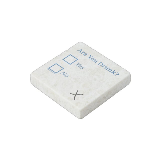 SlipperyJoe's Are You Drunk hammered check boxes c Stone Magnet (Angled)