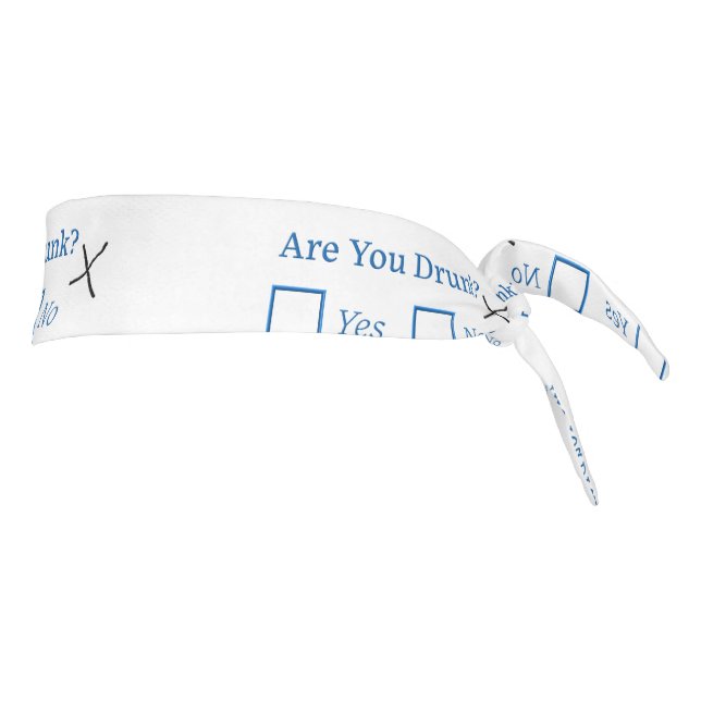 SlipperyJoe's Are You Drunk hammered check boxes c Tie Headband (Rotate 90)