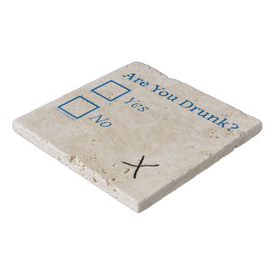SlipperyJoe's Are You Drunk hammered check boxes c Trivet