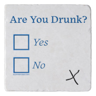SlipperyJoe's Are You Drunk hammered check boxes c Trivet