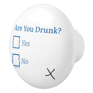 SlipperyJoe's are you drunk humorous slightly sarc Ceramic Knob