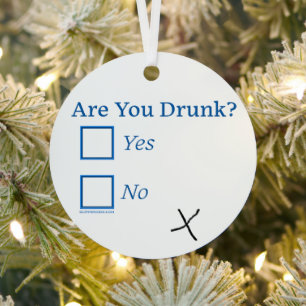 SlipperyJoe's are you drunk humorous slightly sarc Metal Ornament