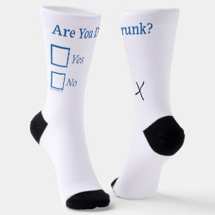 SlipperyJoe's are you drunk humorous slightly sarc Socks