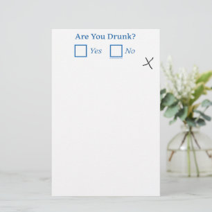 SlipperyJoe's are you drunk humorous slightly sarc Stationery