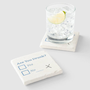 SlipperyJoe's are you drunk humorous slightly sarc Stone Coaster