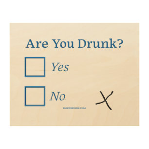 SlipperyJoe's are you drunk humorous slightly sarc Wood Wall Art