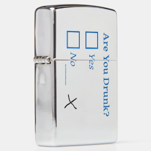SlipperyJoe's are you drunk humorous slightly sarc Zippo Lighter