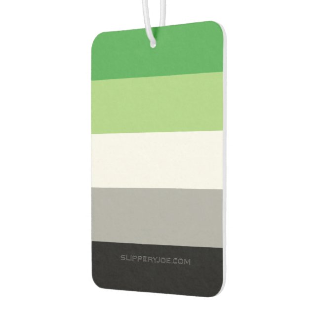 SlipperyJoe's Aromantic Pride Flag gay gifts LGBTQ Air Freshener (Left)
