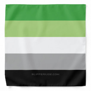 SlipperyJoe's Aromantic Pride Flag gay gifts LGBTQ Bandana