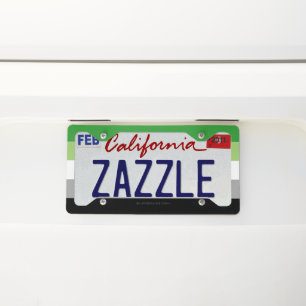 SlipperyJoe's Aromantic Pride Flag gay gifts LGBTQ License Plate Frame