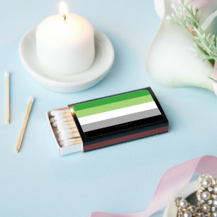 SlipperyJoe's Aromantic Pride Flag gay gifts LGBTQ Matchboxes