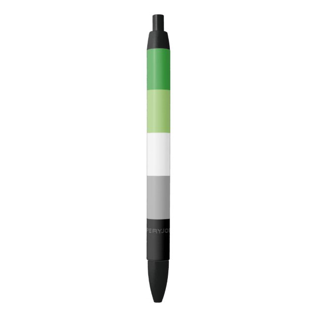 SlipperyJoe's Aromantic Pride Flag gay gifts LGBTQ Pen (Front Vertical)