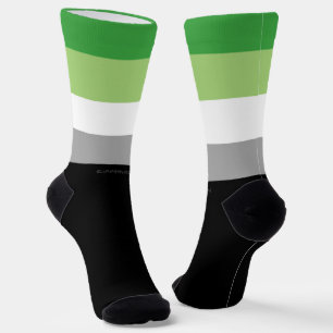 SlipperyJoe's Aromantic Pride Flag gay gifts LGBTQ Socks