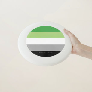 SlipperyJoe's Aromantic Pride Flag gay gifts LGBTQ Wham-O Frisbee