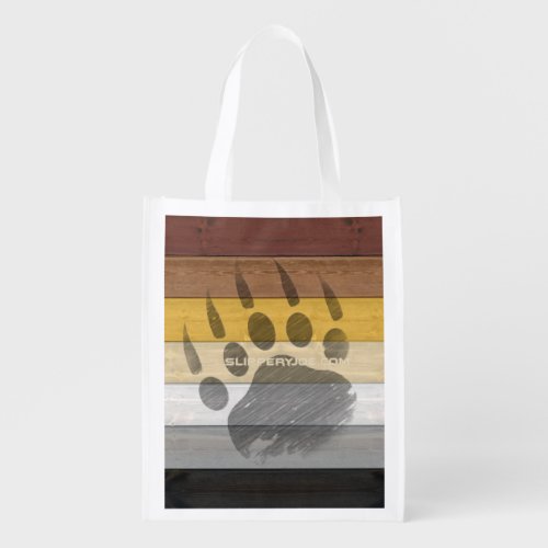 SlipperyJoes artistic Bear Wood gay gifts Bear Br Grocery Bag