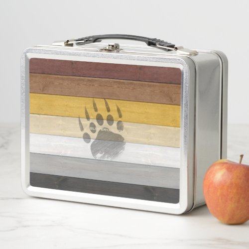 SlipperyJoes artistic Bear Wood gay gifts Bear Br Metal Lunch Box