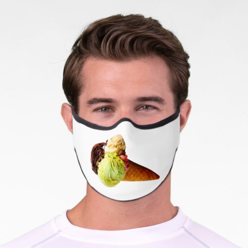 SlipperyJoes artistic Ice Cream Cone gay pride gi Premium Face Mask