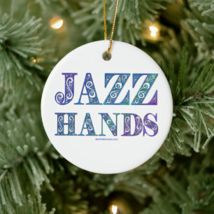 SlipperyJoe's artistic Jazz Hands vibrant colors d Ceramic Ornament