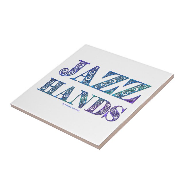 SlipperyJoe's artistic Jazz Hands vibrant colors d Ceramic Tile (Side)
